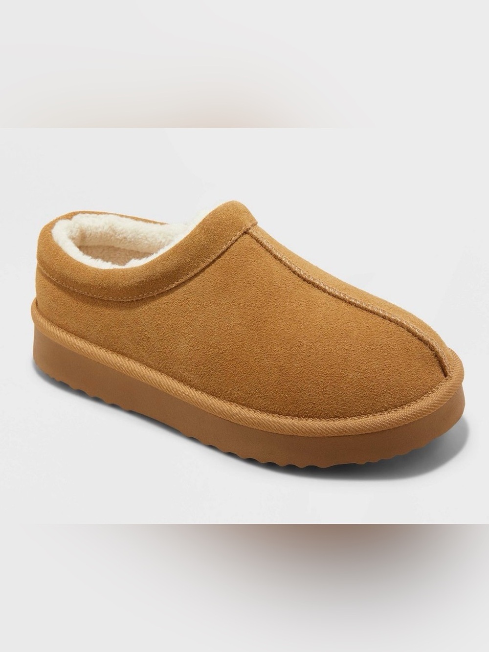 Women's Kaya Suede Clog Slippers - Auden™ Brown Cushioned Indoor/Outdoor size 7